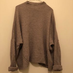🔺FINAL🔺 Loft Box Cable Knit Mock Neck Sweater